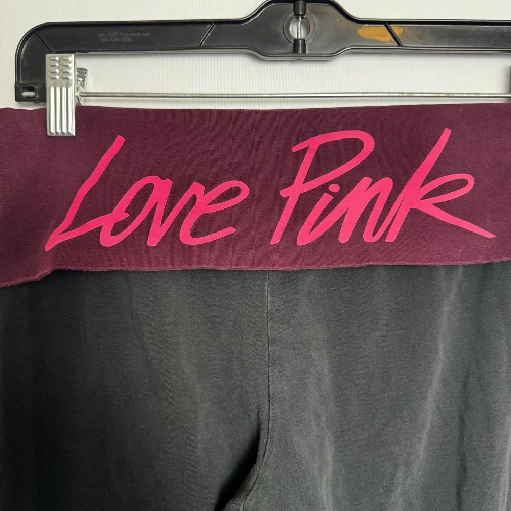 PINK Victoria's Secret Black Pants with Pink Logo - Picture 5 of 6